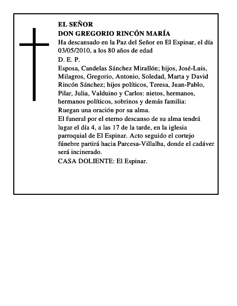 Don Gregorio Rincón María