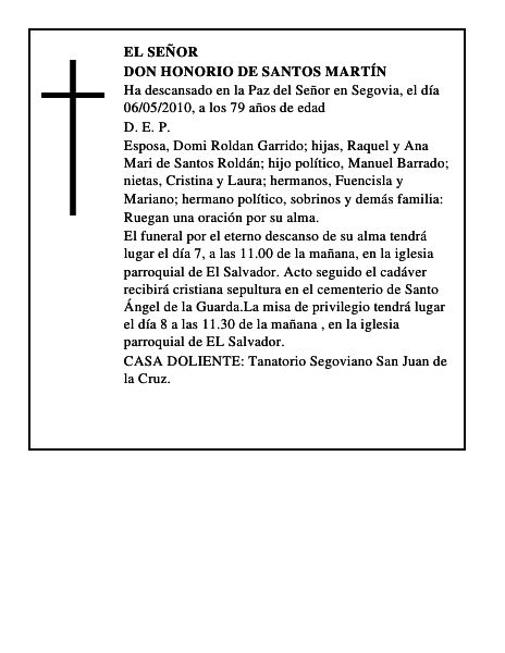 Don Honorio de Santos Martín