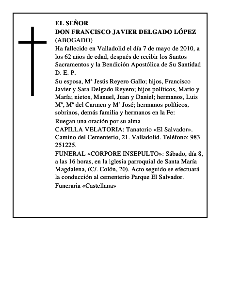 Don Francisco Javier Delgado López