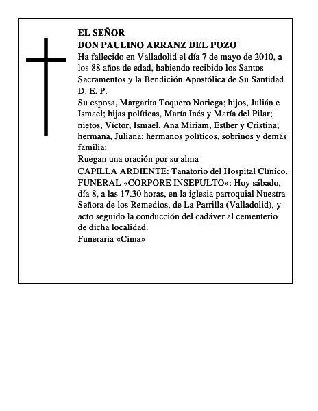 Don Paulino Arranz del Pozo