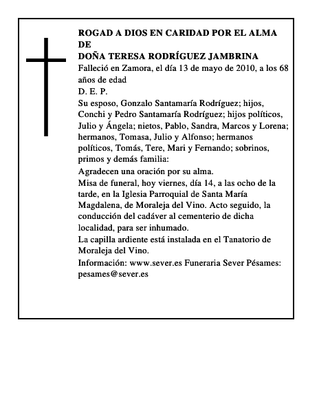 Doña Teresa Rodríguez Jambrina