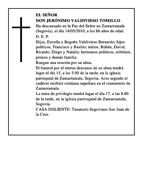 Don Jerónimo Valdivieso Tomillo