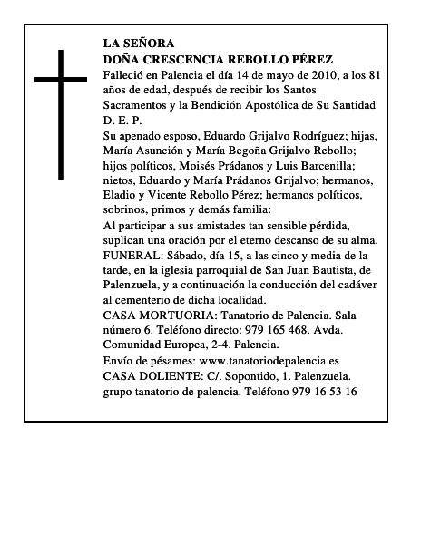 Doña Crescencia Rebollo Pérez