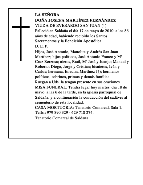 Doña Josefa Martínez Fernández