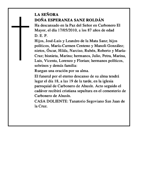 Doña Esperanza Sanz Roldán