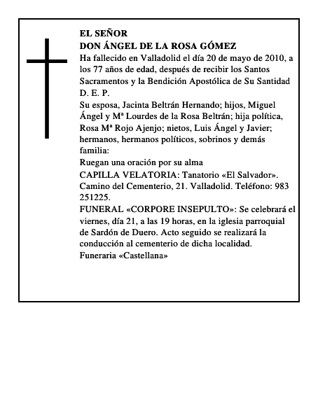 Don Ángel de la Rosa Gómez