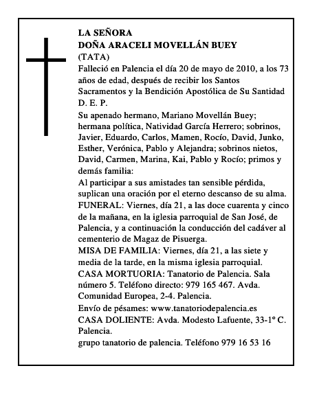 Doña Araceli Movellán Buey