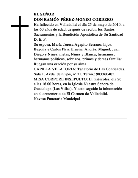 Don Ramón Pérez-Moneo Cordero