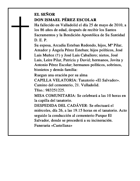 Don Ismael Pérez Escolar
