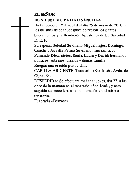 Don Eusebio Patino Sánchez