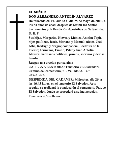 Don Alejandro Antolín Álvarez