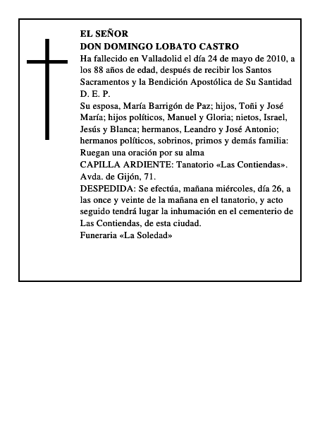 Don Domingo Lobato Castro