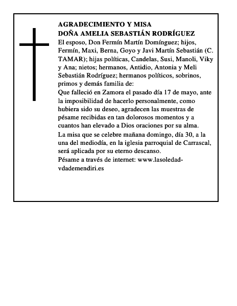 Doña Amelia Sebastián Rodríguez