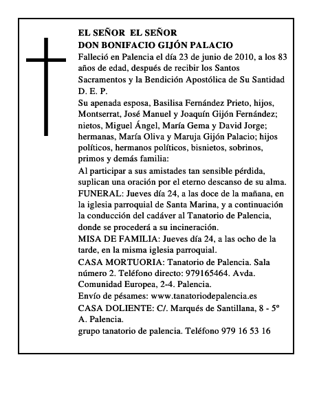 Don Bonifacio Gijón Palacio