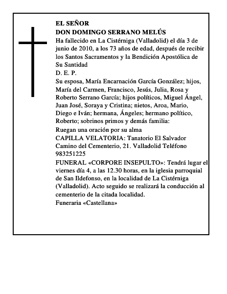 Don Domingo Serrano Melús