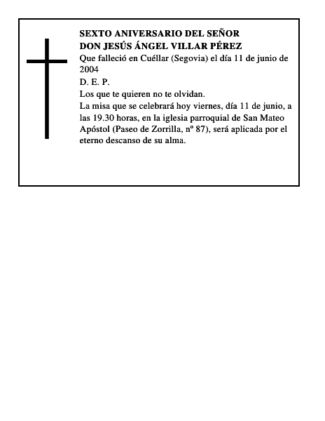 Don Jesús Ángel Villar Pérez