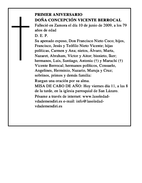 Doña Concepción Vicente Berrocal