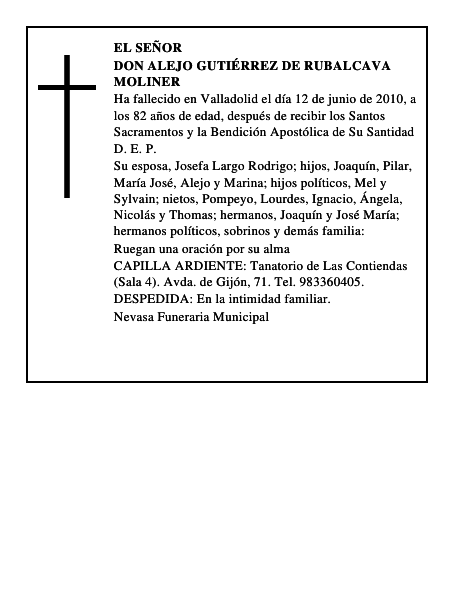 Don Alejo Gutiérrez de Rubalcava Moliner