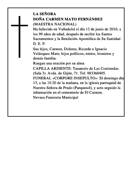 Doña Carmen Mato Fernández