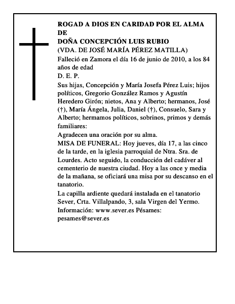 Doña Concepción Luis Rubio