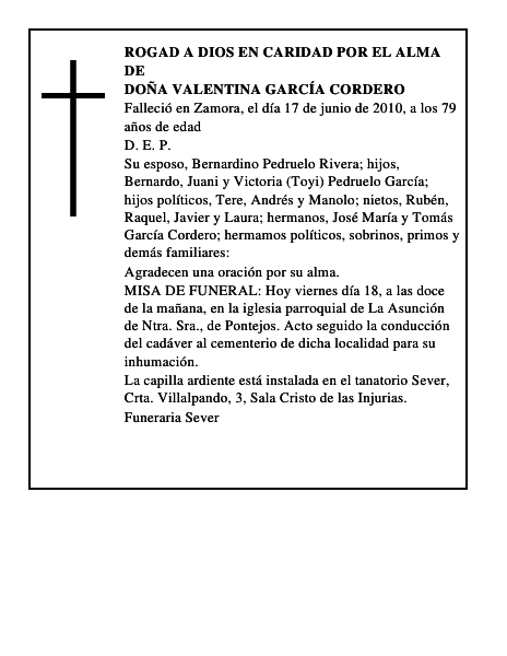 Doña Valentina García Cordero