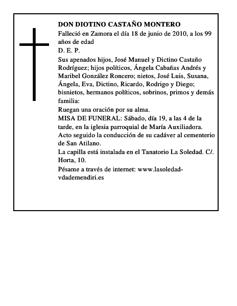 Don Diotino Castaño Montero