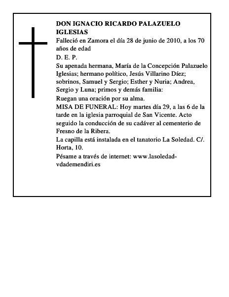Don Ignacio Ricardo Palazuelo Iglesias