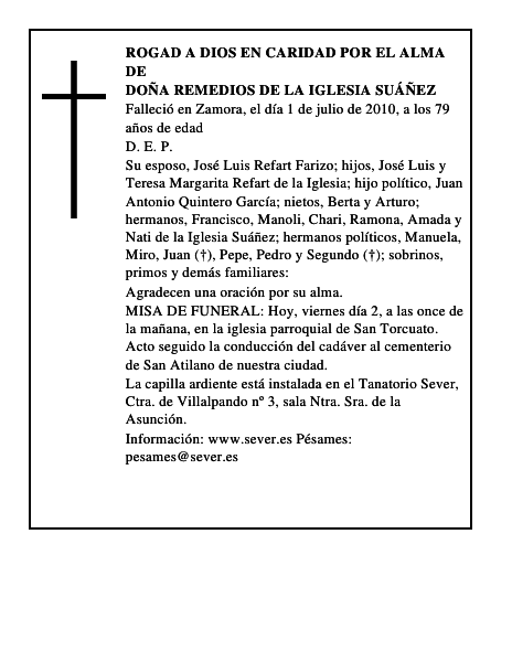 Doña Remedios de la Iglesia Suáñez