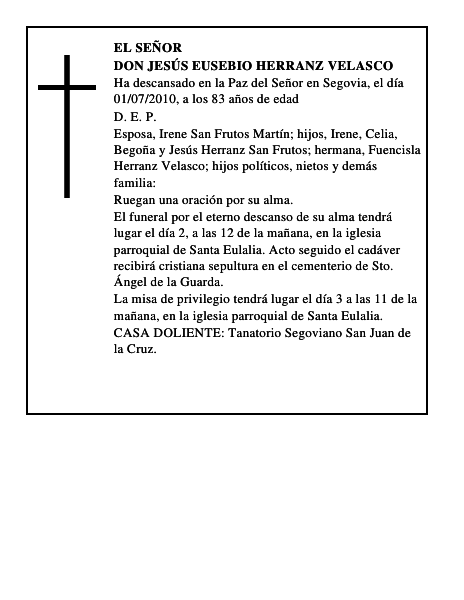 Don Jesús Eusebio Herranz Velasco