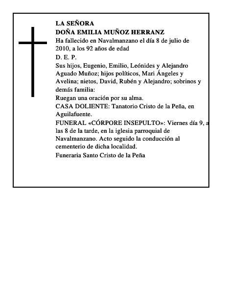 Doña Emilia Muñoz Herranz