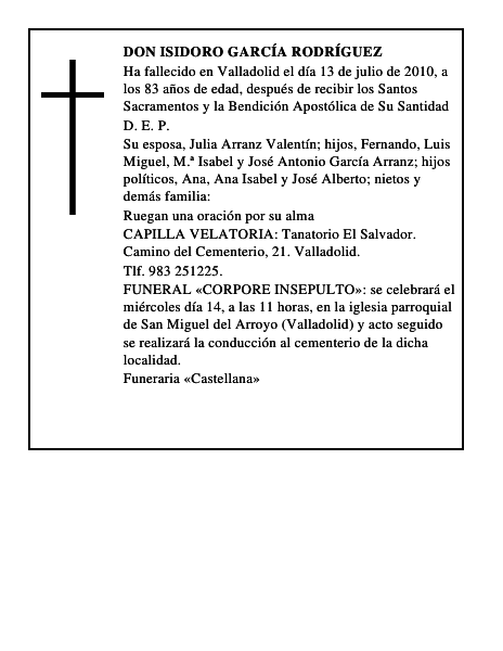 Don Isidoro García Rodríguez