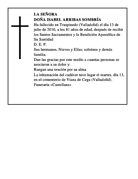 Doña Isabel Arribas Sombría