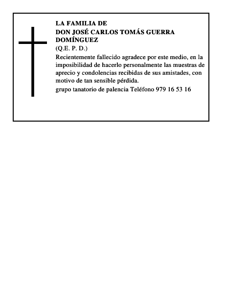 Don José Carlos Tomás Guerra Domínguez