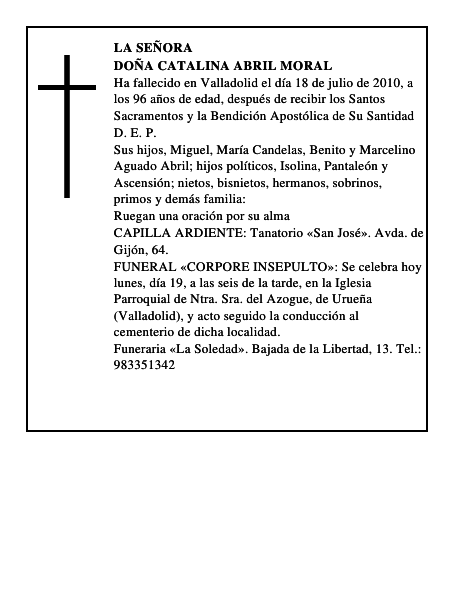 Doña Catalina Abril Moral