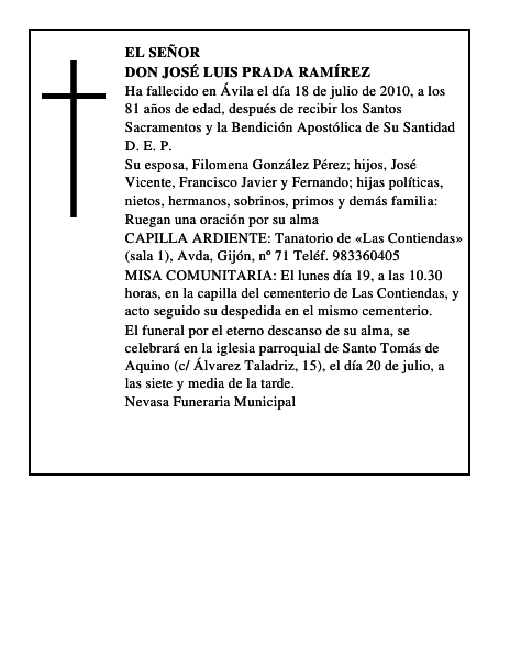 Don José Luis Prada Ramírez