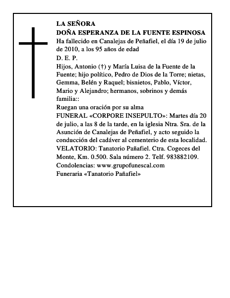 Doña Esperanza de la Fuente Espinosa