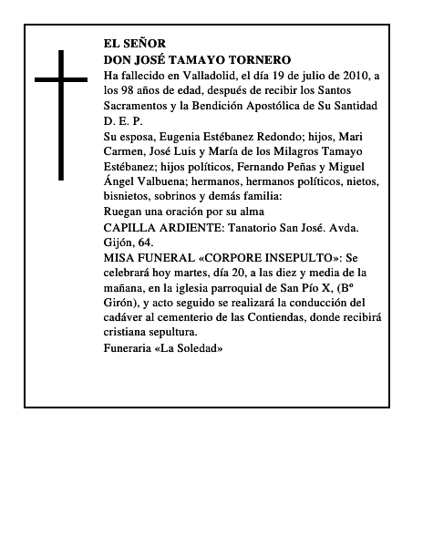 Don José Tamayo Tornero