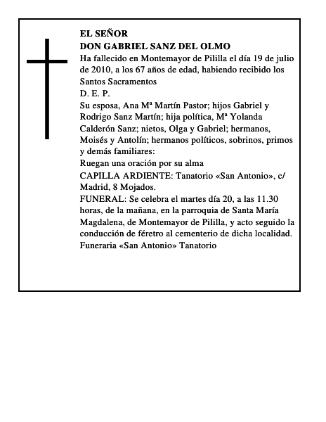 Don Gabriel Sanz del Olmo