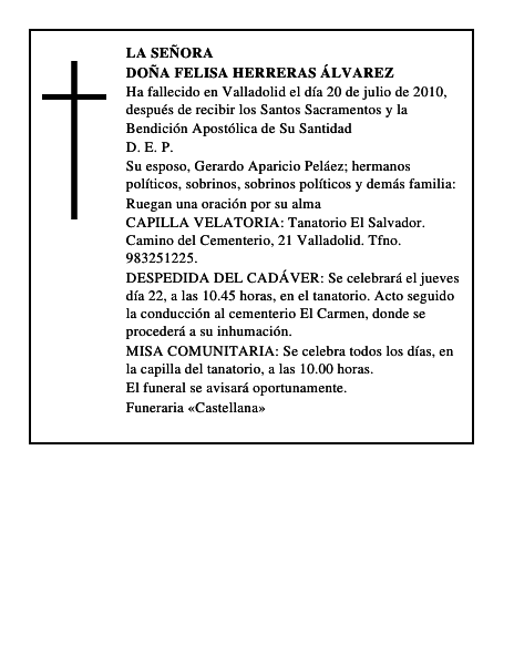 Doña Felisa Herreras Álvarez