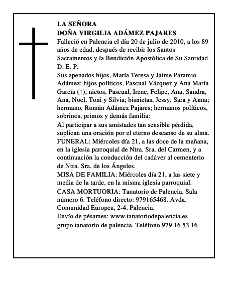 Doña Virgilia Adámez Pajares
