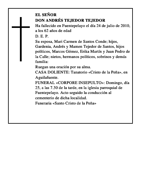 Don Andrés Tejedor Tejedor