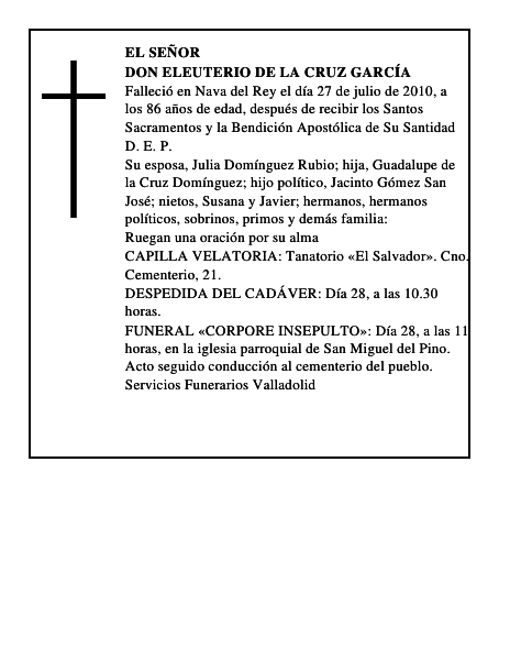 Don Eleuterio de la Cruz García