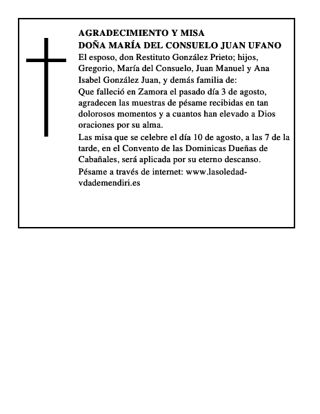 Doña María del Consuelo Juan Ufano