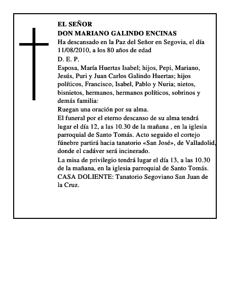 Don Mariano Galindo Encinas