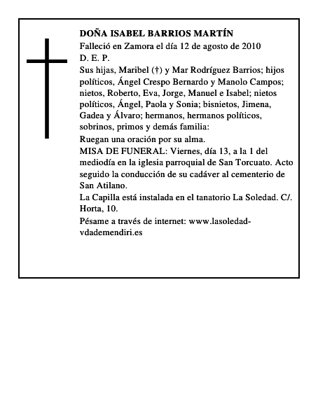 Doña Isabel Barrios Martín