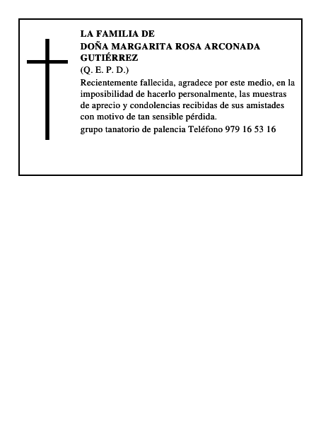 Doña Margarita Rosa Arconada Gutiérrez