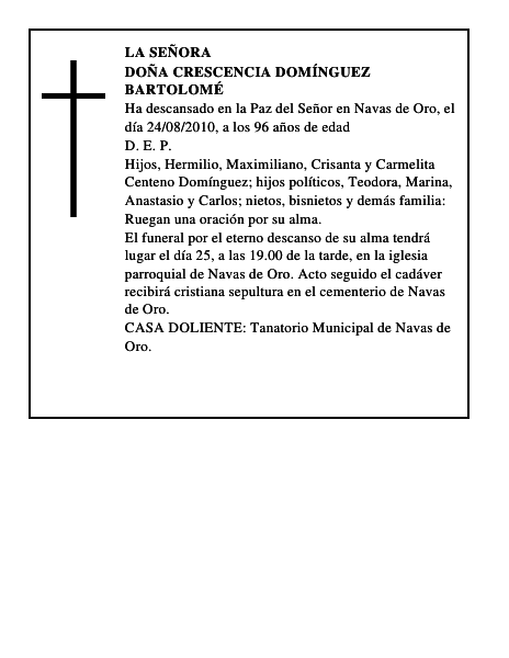 Doña Crescencia Domínguez Bartolomé