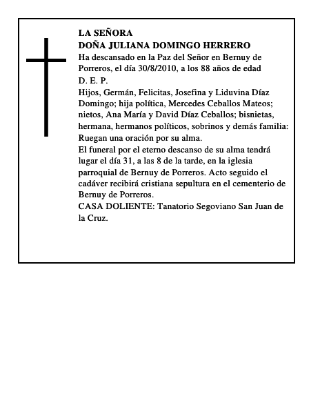 Doña Juliana Domingo Herrero