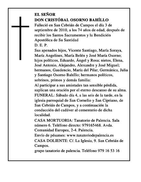 Don Cristóbal Osorno Bahíllo