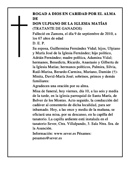 Don Ulpiano de la Iglesia Matías